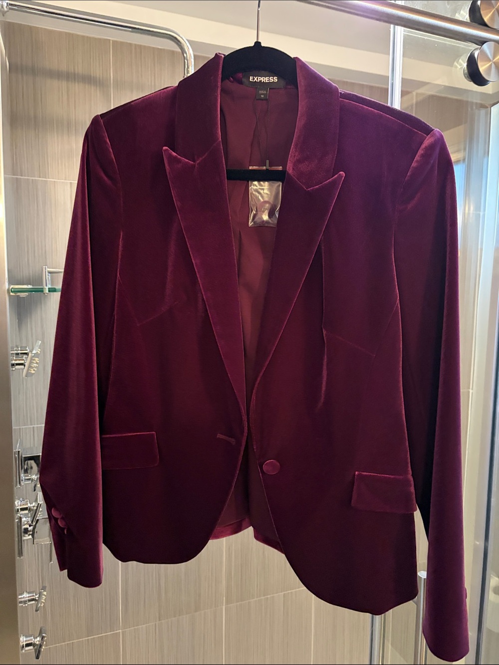 Express Velvet Blazer Jacket - Purple